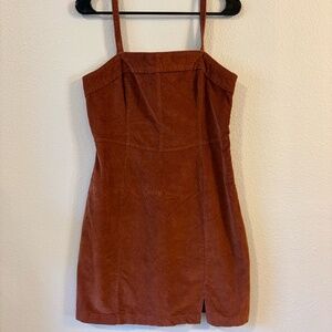 Hollister Rust Corduroy Mini Dress L Fall Cottagecore